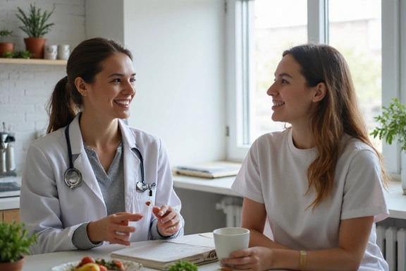 Diététicienne discutant avec un client dans un bureau moderne