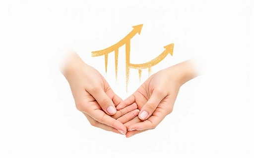 Image abstraite illustrant la confiance et l'expertise avec des mains se serrant ou un graphique de croissance.